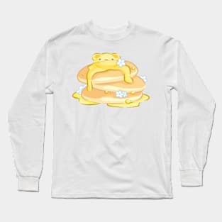 Melting Butter Bear Pancake Stack Long Sleeve T-Shirt